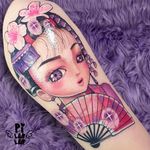 . 🌸🌸🌸🌸🌸🌸🌸🌸🌸🌸🌸. GORGEOUS JAPANESE GEISHA. 👘💖👘💖👘💖👘💖👘💖👘. . The geisha holds a transparent peach blossom fan! Thanks for staying patiently and nicely until the tattoo finished. 🥺💕 You trust me a lot. Also care about me if I take without a rest. I really want to chat with you more! Love uu💜 . . . #plinthspace #hellokitty #hellokittytattoo #artdesign #love #sanrio #kawaii ##japan #supercutetattoos #japan #Japanese ##japanesetattoo #刺青 #女刺青師 #sparkletattoo #kitty #follow #tattoo #ink #diamondtattoo #diamond #台灣景點 #台灣美食 #抖音 #台北旅遊 #taipei #taiwantattoo #taiwanfood #procreate #geisha #geishatattoo