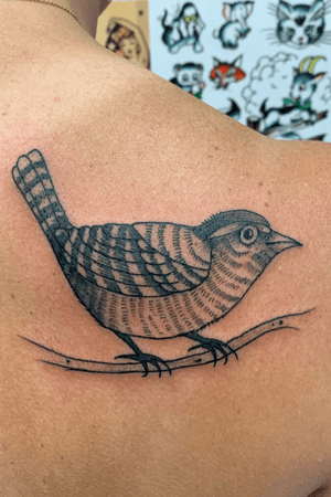 Custom tattoo by Jesse E based on clients grandmother’s drawing