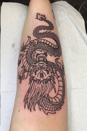 Dragon tattoo outline 