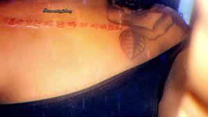 Chinese characters/letters tattoo "bcause of you, I changed "