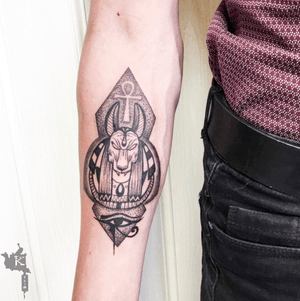 Anubis Tattoo by Kirstie Trew • KTREW Tattoo • Birmingham, UK 🇬🇧 #anubistattoo #egyptiantattoo #tattoo #blackworktattoo #illustrativetattoo