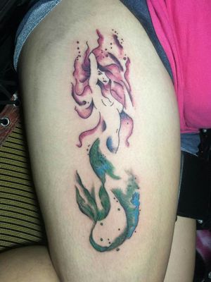 Watercolored Mermaid. For Bookings please leave a message and ika response as soon as possible. 😊#ZTattoo#ZTattooPh (Facebook)#z_tattoo_ph (Instagram)#zhelld00 (Tattoodo)#Z_Tattoo-3 (Tattoodo Studio)