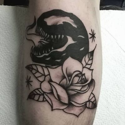 #venom #marvel #rose #blackAndWhite #blackink #oldschool 