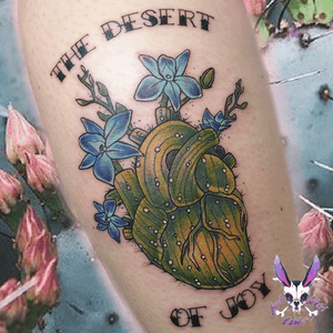 Got to do this awesome concept of a cactus heart with flowers and a saying from a song for Sammi! Had a lot of fun tattooing this one! Follow me on:                                                                  Instagram - https://www.instagram.com/junkyardrabbit/                                                            Twitter - https://mobile.twitter.com/junkyardrabbit?lang=en