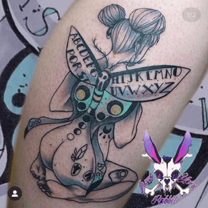 Getting to tattoo your own character onto someone is wild! I drew this character for an Inktober challange in 2018 and Cortney loved her so much she wanted me to tattoo her!          Follow me on:                                                                  Instagram - https://www.instagram.com/junkyardrabbit/                                                            Twitter - https://mobile.twitter.com/junkyardrabbit?lang=en