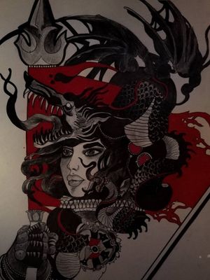 #tattoo #art #black #red #drawing #dragon #tattoooftheday 
