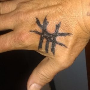 My buddy Dave's first Tattoo he's ever done  (my favorite bands logo) HELLYEAH