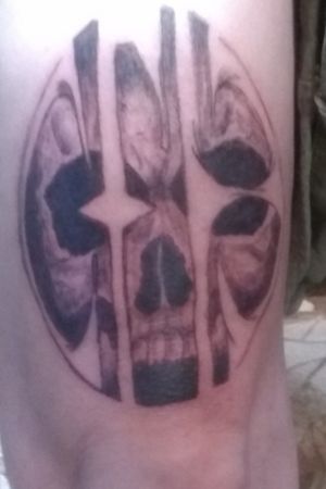 This is Dave's 4th Tat he's ever done and he done it upside down on his thigh 