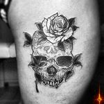 Nº793 #tattoo #tattooed #ink #inked #girlswithtattoos #skull #skulltattoo #calaverita #diademuertos #mexican #mexico #mexicantattoo #hechoenmexico #calaveritatattoo #rose #rosetattoo #blackwork #blackworktattoo #floral #floraltattoo #ornaments #stencilstuff #dynamiccolor #dynamicink #eztattooing #ezcartridge #cheyennetattooequipment #hawkpen #bylazlodasilva