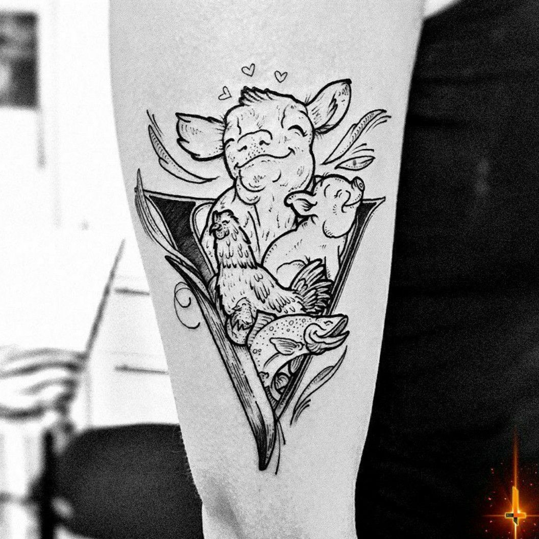 Vegan animal liberation tattoos  Vegan tattoo Tattoos Animal tattoos