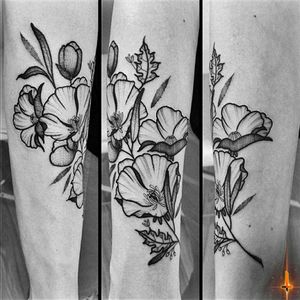 Nº822 #tattoo #tattooed #ink #inked #girlswithtattoos #flower #flowertattoo #flowers #floral #floraltattoo #poppy #poppytattoo #poppyflower #poppyflowertattoo #blackwork #stencilstuff #dynamiccolor #dynamiccolorco #eztattooing #ezcartridges #cheyennetattooequipment #hawkpen #bylazlodasilva