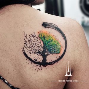 Excellent tattoo by @okamy  follow us for more fun#tree #treetattoos #treeoflifetattoos #treeoflife #treeoflifetattoo 