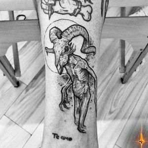 Nº908.3 #tattoo #tattooed #ink #inked #boyswithtattoos #monster #monstertattoo #baphomet #baphomettattoo #skull #skulltattoo #blackwork #blackworktattoo #stencilstuff #dynamiccolor #dynamiccolorco #dynamicink #fkirons #spektrahalo2 #bylazlodasilva