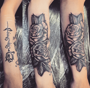 Cover up of a tribal rose with roses 