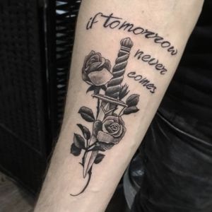 What if tomorrow never comes?▪#тату #кинджал #trigram #tattoo #knife #inkedsense 