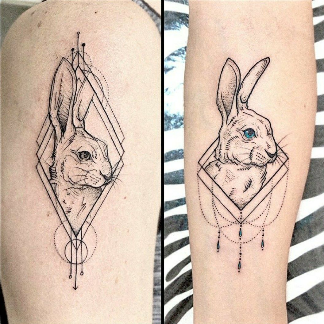 geometric bunny tattoo  Google Search  Tatuajes