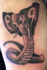 I got to do this super fun tattoo from my flash at the Seattle Tattoo Expo #seattletattoo #seattle #seattletattooartist #seattletattooexpo2019 #cobra #elephant #elephanttattoo #cobratattoo