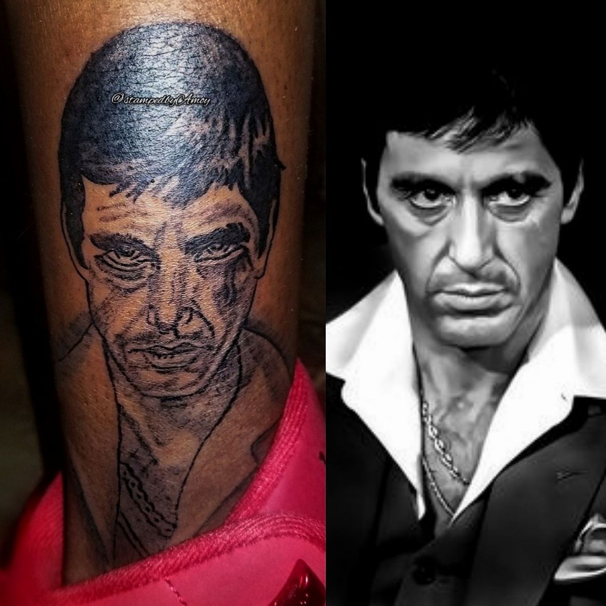 Tattoo uploaded by Amoy Amonte • Al Pacino Scarface tattoo • Tattoodo