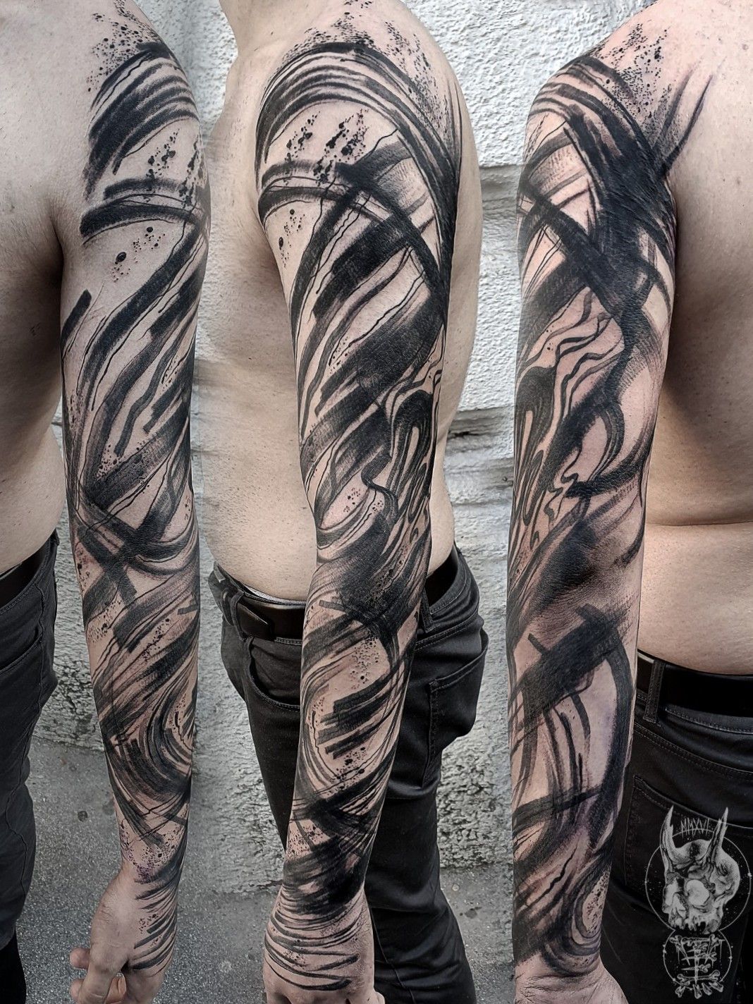 Tattoo tagged with abstract tatuaje wongpuiyee arm tatuajes black  big brush stroke other watercolor  inkedappcom