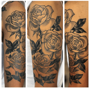 Healed tattoo of roses.  #tattoo #rose #roses #rosetattoo #seattle #seattletattooartist #seattletattoo