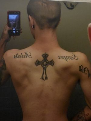 semper fidelis back tattoo