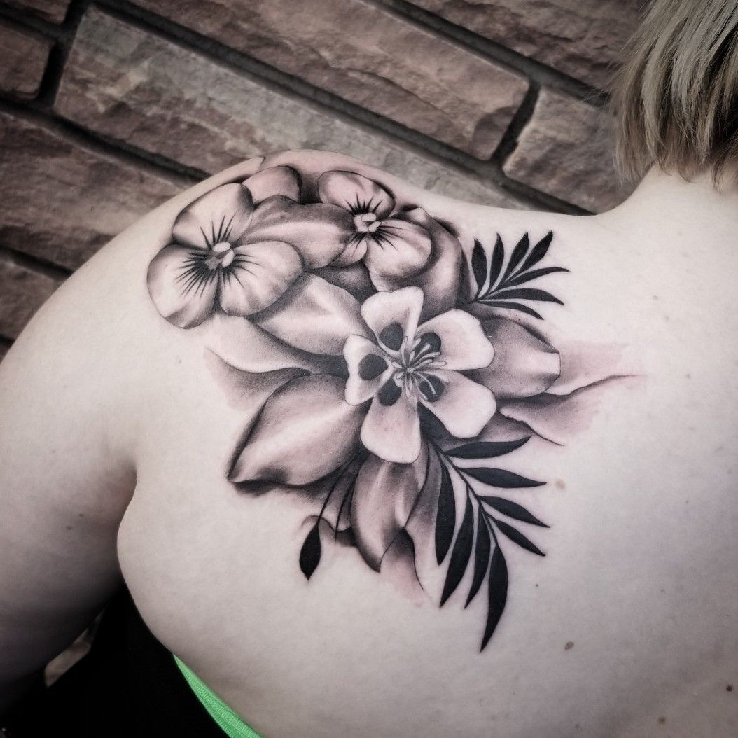 Columbine Flower Temporary Tattoo Sticker set of 2  Etsy