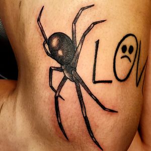 Black Widow Spider on knee