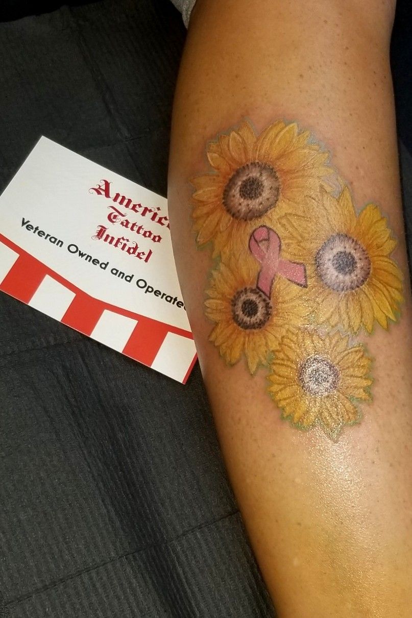 Time Bomb Tattoos  Curiosities  Sarah tattooed this beautiful watercolor  sunflower on a client yesterday She had a big time slot free up for  tomorrow so be sure to contact us