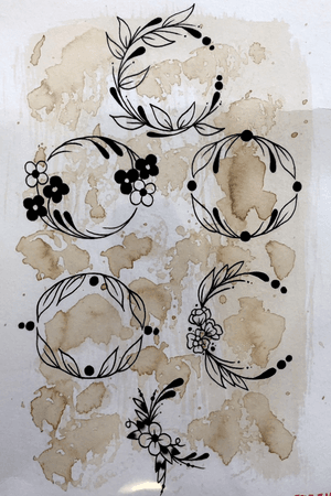 Floral crescents & circles