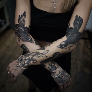 Tattoo uploaded by Nicola Asura • Both birds by me. One fresh / one healed • Tattoodo Tattoo uploaded by Nicola Asura • Both birds by me. One fresh / one healed • Tattoodo