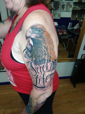 "Such is Life"Wedge Tailed Eagle feasting.Bookings via email - kltattoos@gmail.com 