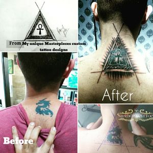 Coverup celtics triangle private tattoo custom design by the professional artist Pascal salloum from shadow tattoo Lebanon 