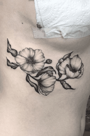 Poppies on ribs 