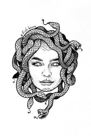 Medusa . Tattoo sketch