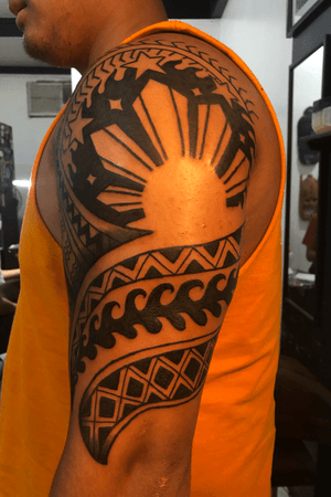 Tribal tattoo done by Bjan Bernabe of Good Hand Tattoo, Pateros, Philippines.