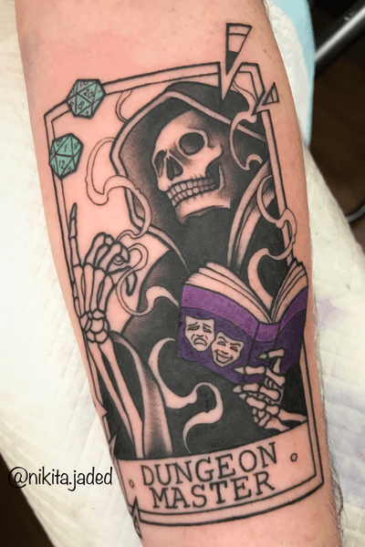 #dungeonsanddragons #tarotcard on the #forearm #neotraditional #grimreaper 