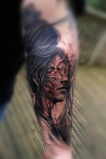 #tattoo #realistic #realistictattoo #greywash #cheyenne #dynamic #ink #kwadroncartridges #ghostneedles #worldfamous #darkside #horrorart #horrortattoo #demonic #Geisha 