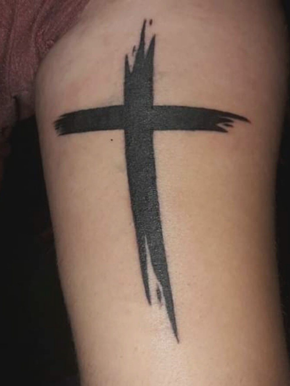 Tattoo uploaded by Matt Pounds  Bold black cross with paint brush fade on  bottom  Tattoodo