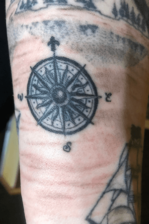Compass rose designed and performed by Gary at Vivid Tattoo San Diego, CA