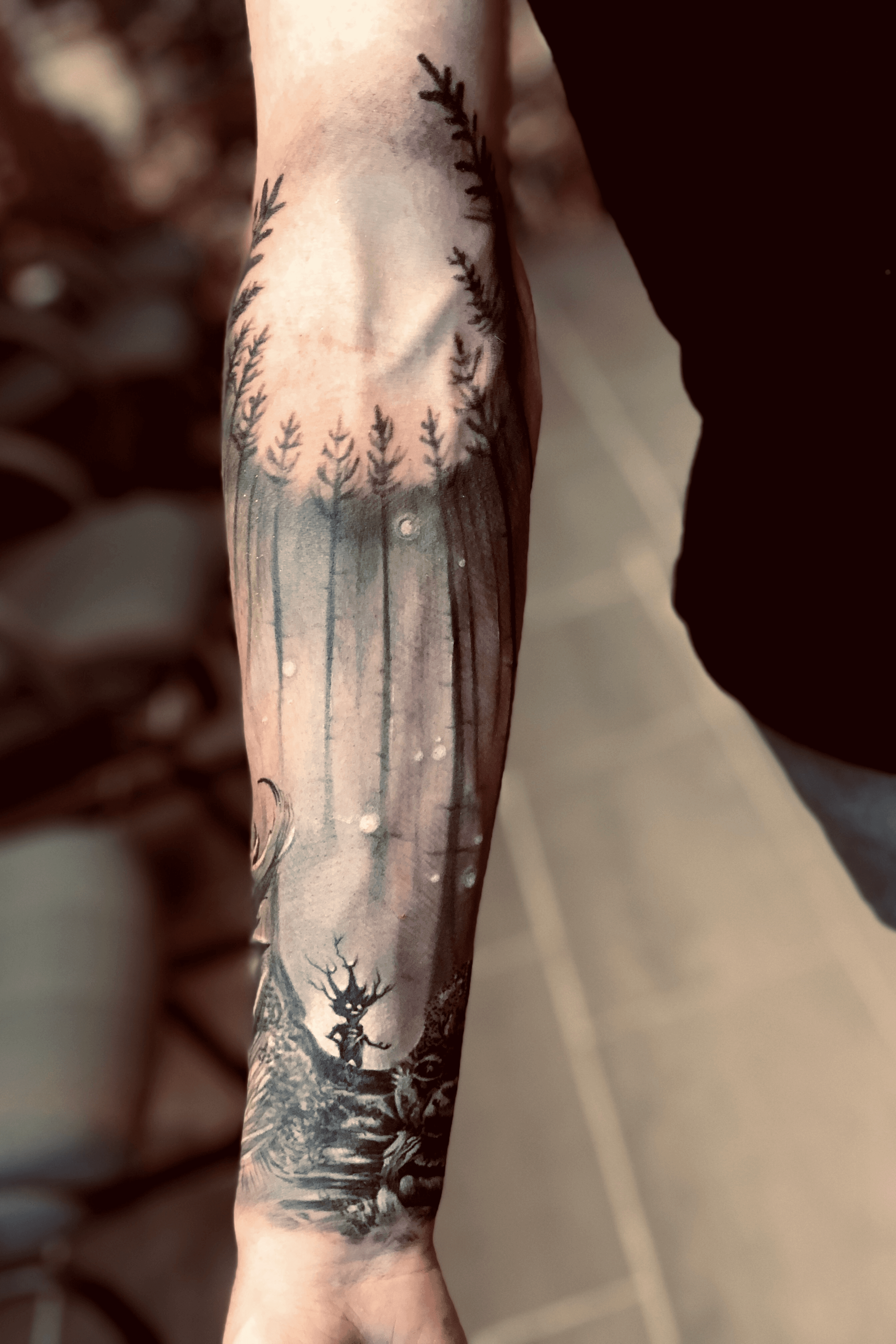 Cabin in the wood tattoo by Hugo Feist  Photo 30817