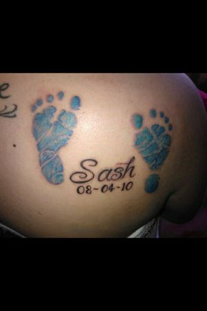 My tattoo in memory of my son.. his gorgeous lil feet at birth