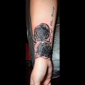 Black and gray Rose's. This was a cover up of a key and heart.