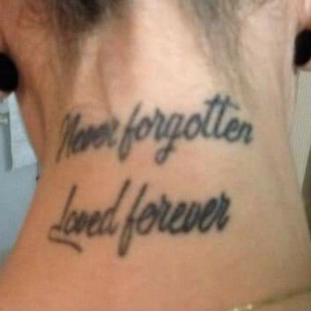 Lost But Never Forgotten  Classic Grey Ink Baby Angel Tattoo On Chest