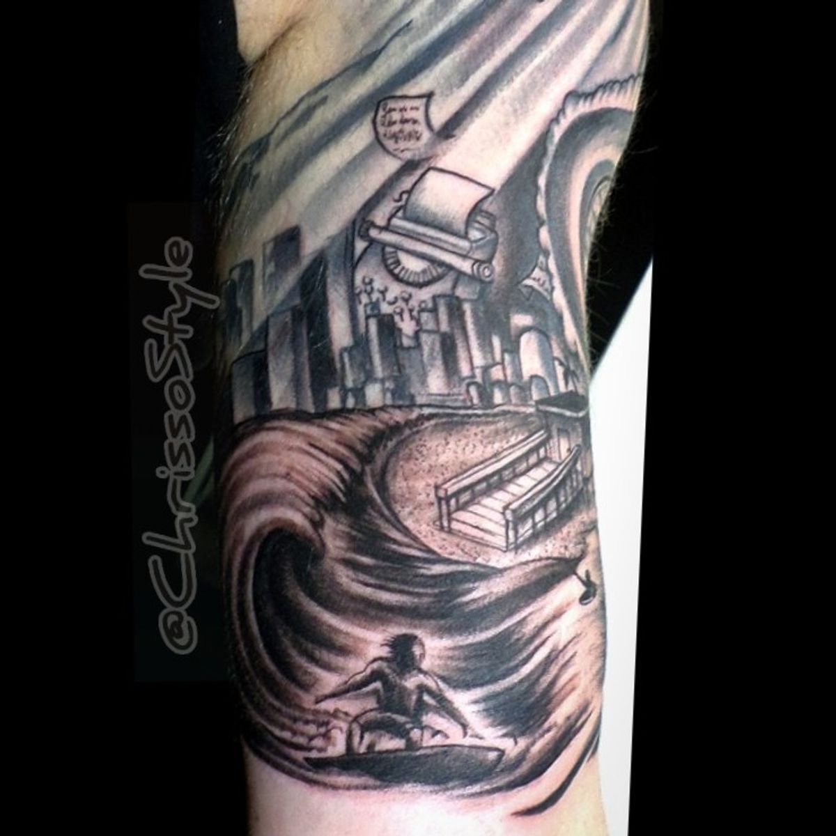 Waves of Santa Monica tattoo