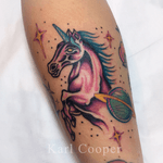 By Karl Cooper @kcoopertattoo #traditional #traditionaltattoo #oldschool #oldschooltattoo #unicorn