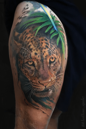 1 session, 10 hours on the Ibiza Tattoo Convention #realism #realistic #cat #leopardtattoo #color #colortattoo  #besttattoos #GalinaSimakina 