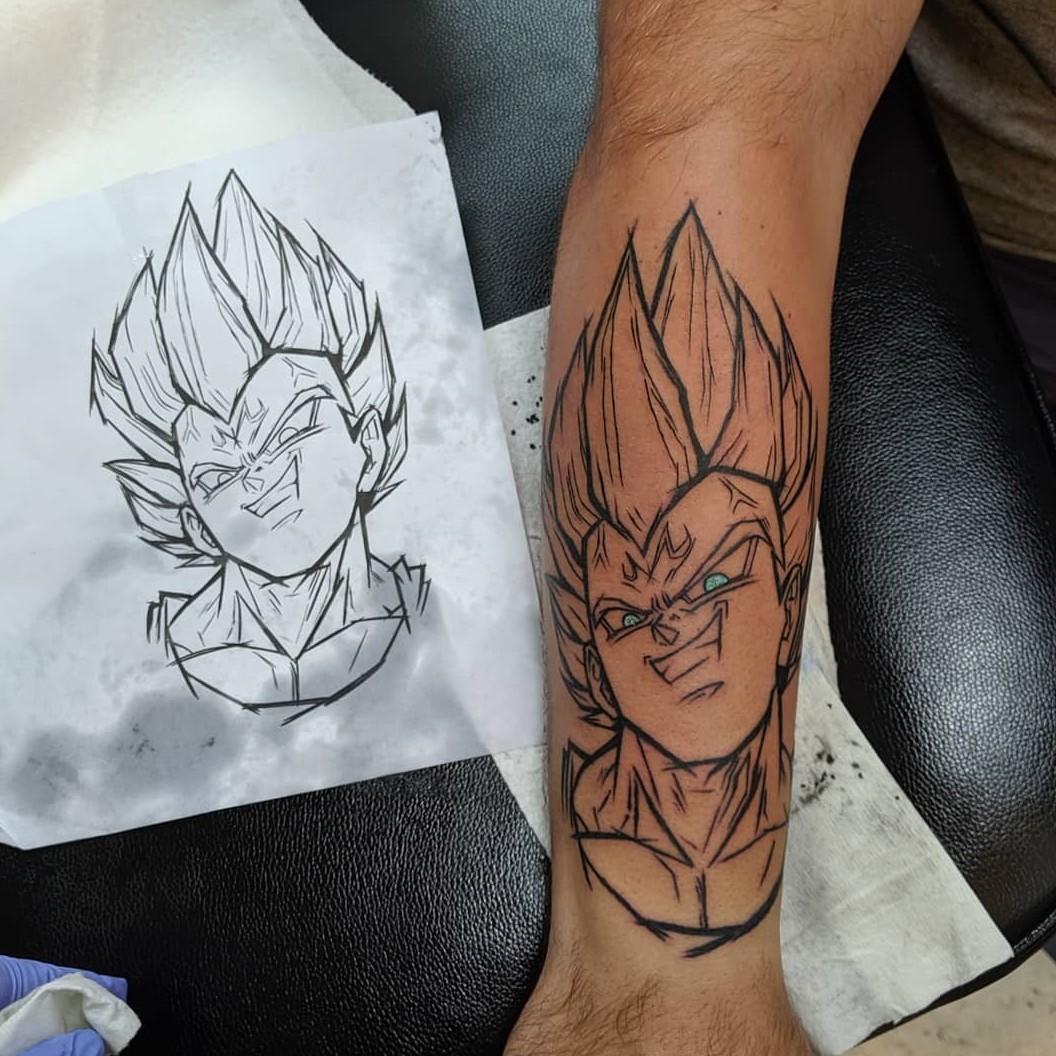 Vegeta Tattoo 1  Dragon ball tattoo, Z tattoo, Tattoos