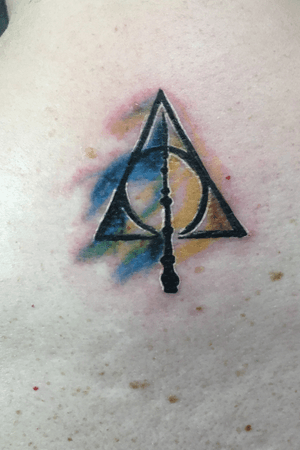 Water Color deadly hollows Harry Potter symbol