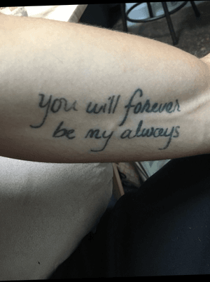 Matching Tattoo with my wife, Done in each other's handwriting