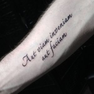 "Aut viam inveniam aut faciam"▪#тату #напис #trigram #tattoo #lettering #inkedsense 
